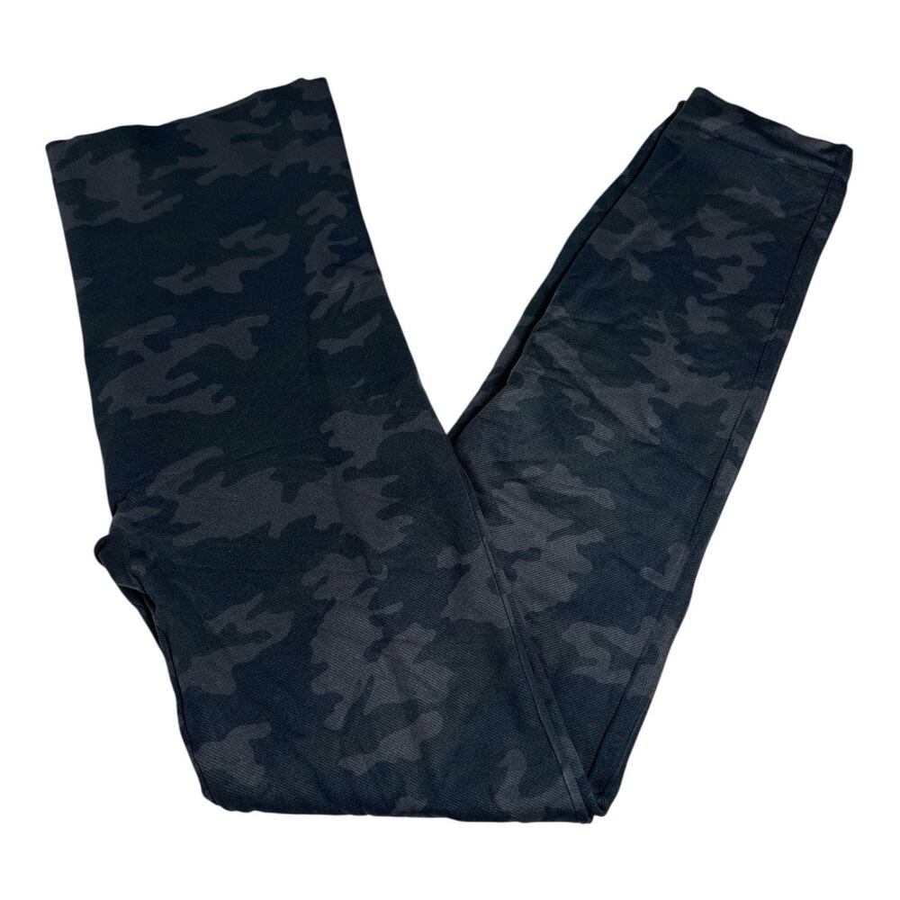 Spanx Black Camo Leggings Size Large L | Sculpting High Rise | Excellent